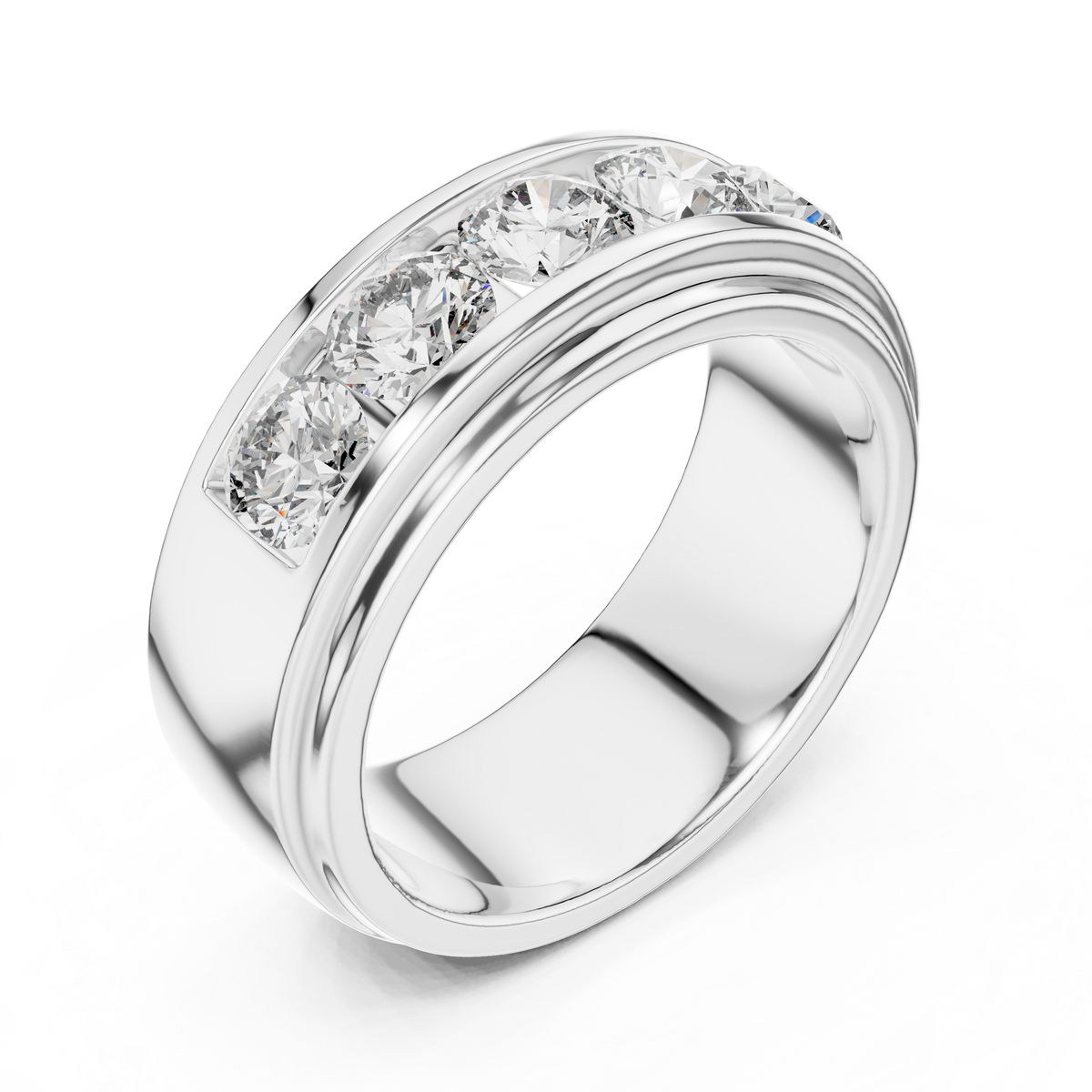 Channel Five Stone Grooved Band for Him