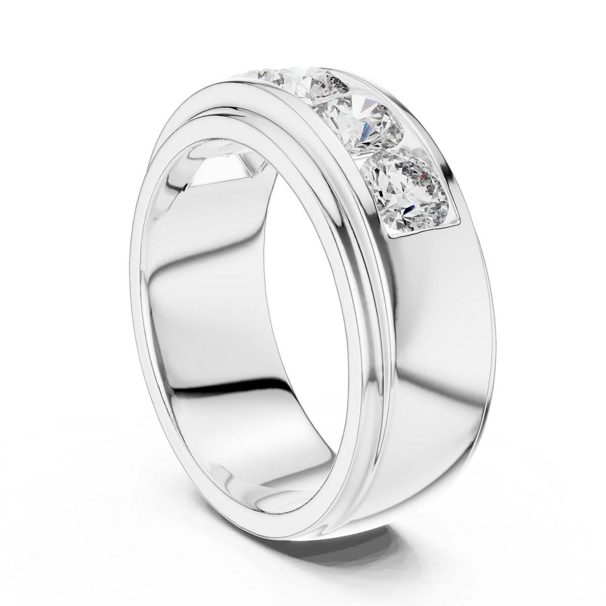 Channel Five Stone Grooved Band for Him