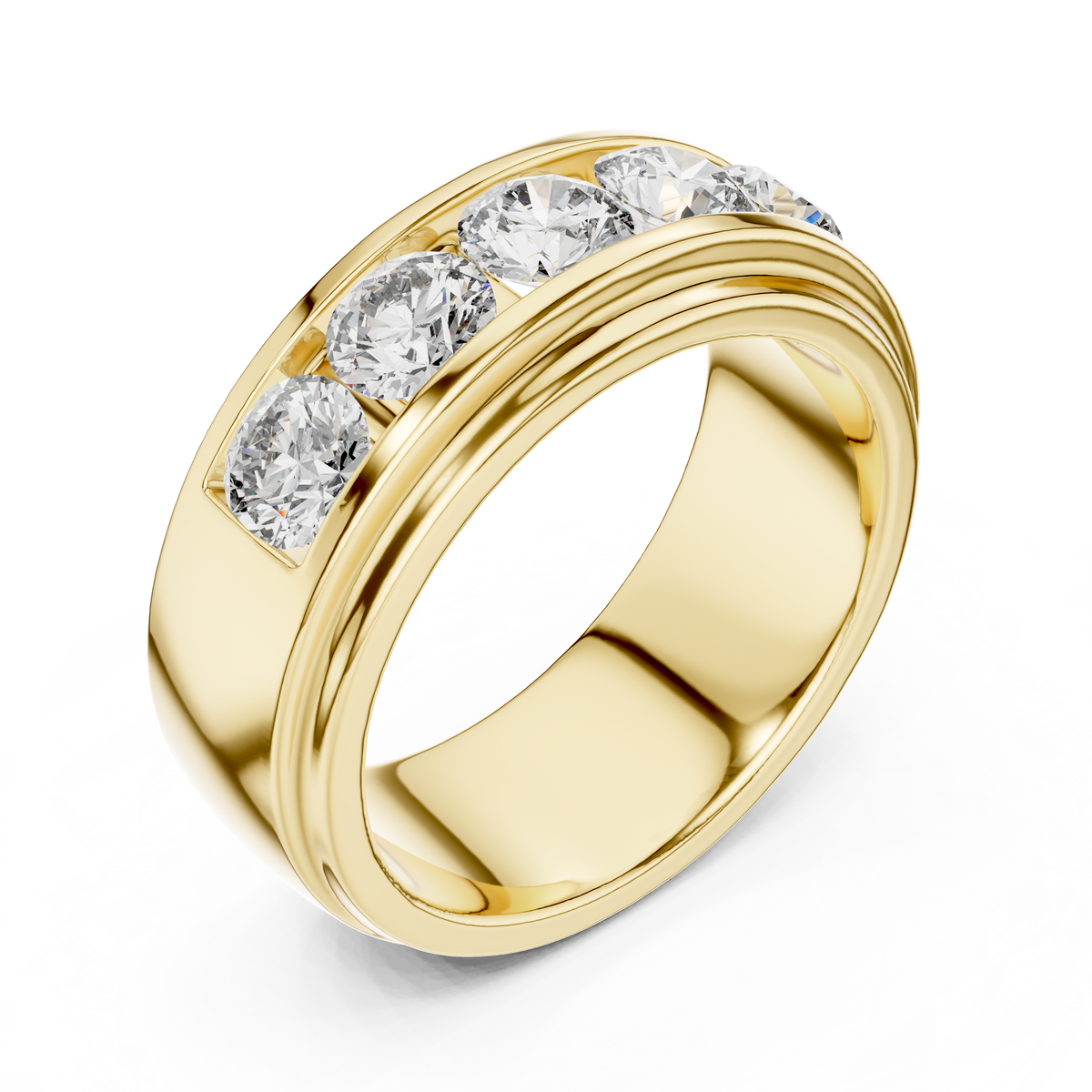 Channel Five Stone Grooved Band for Him