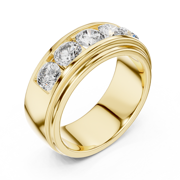 Channel Five Stone Grooved Band for Him