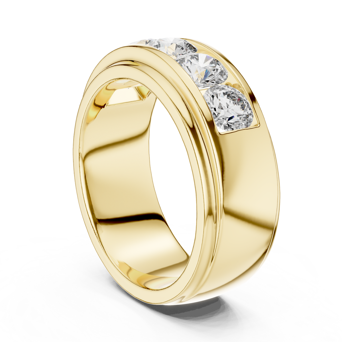 Channel Five Stone Grooved Band for Him