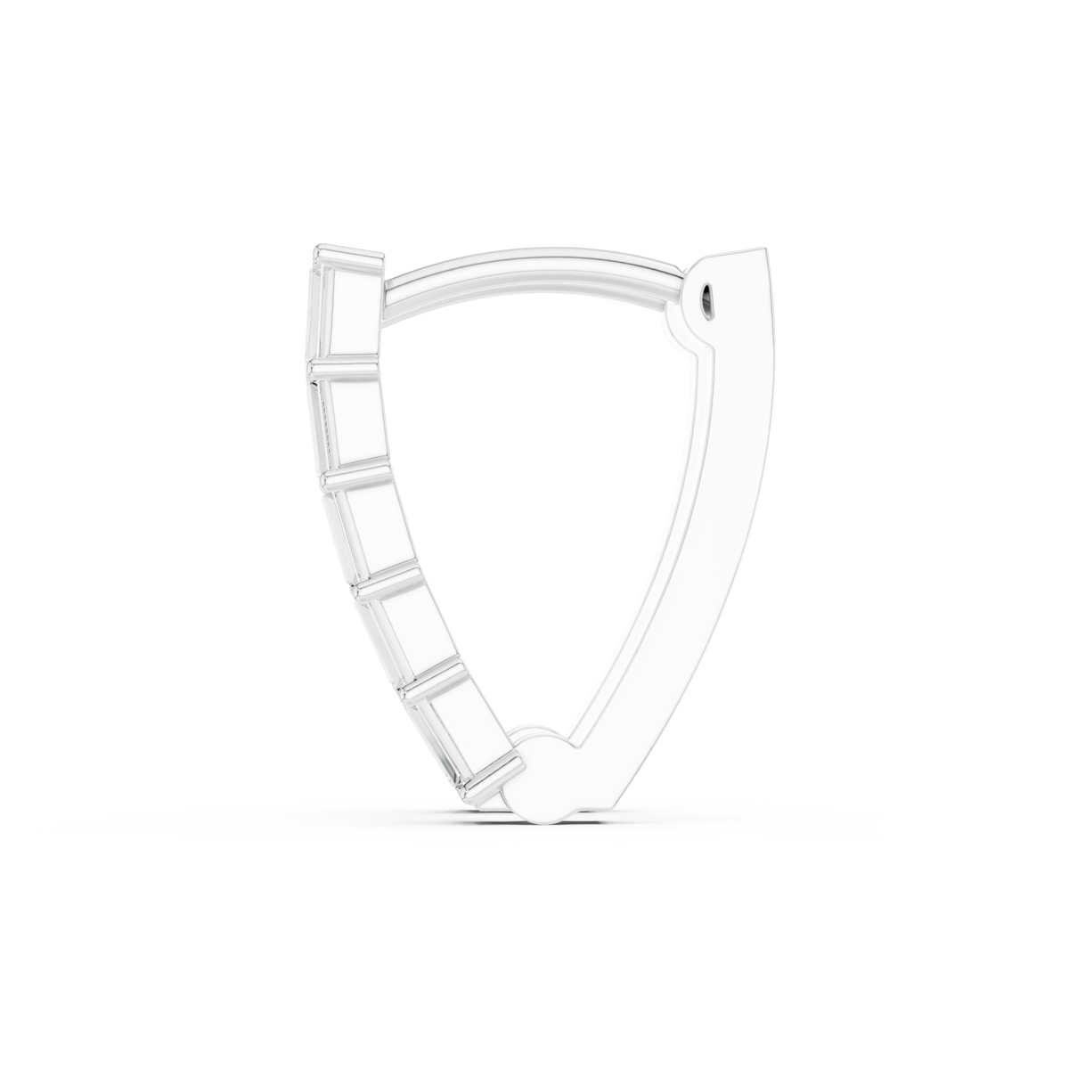  White Gold Baguette Bar-Set Hoops Side View