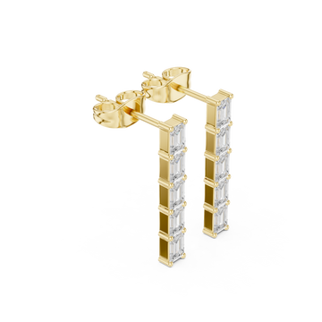 Gold Baguette Bar Drops Front View