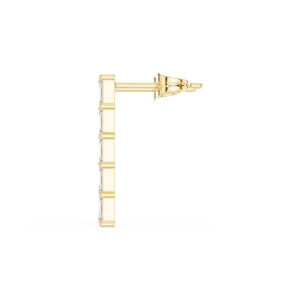  Gold Baguette Bar Drops Side View