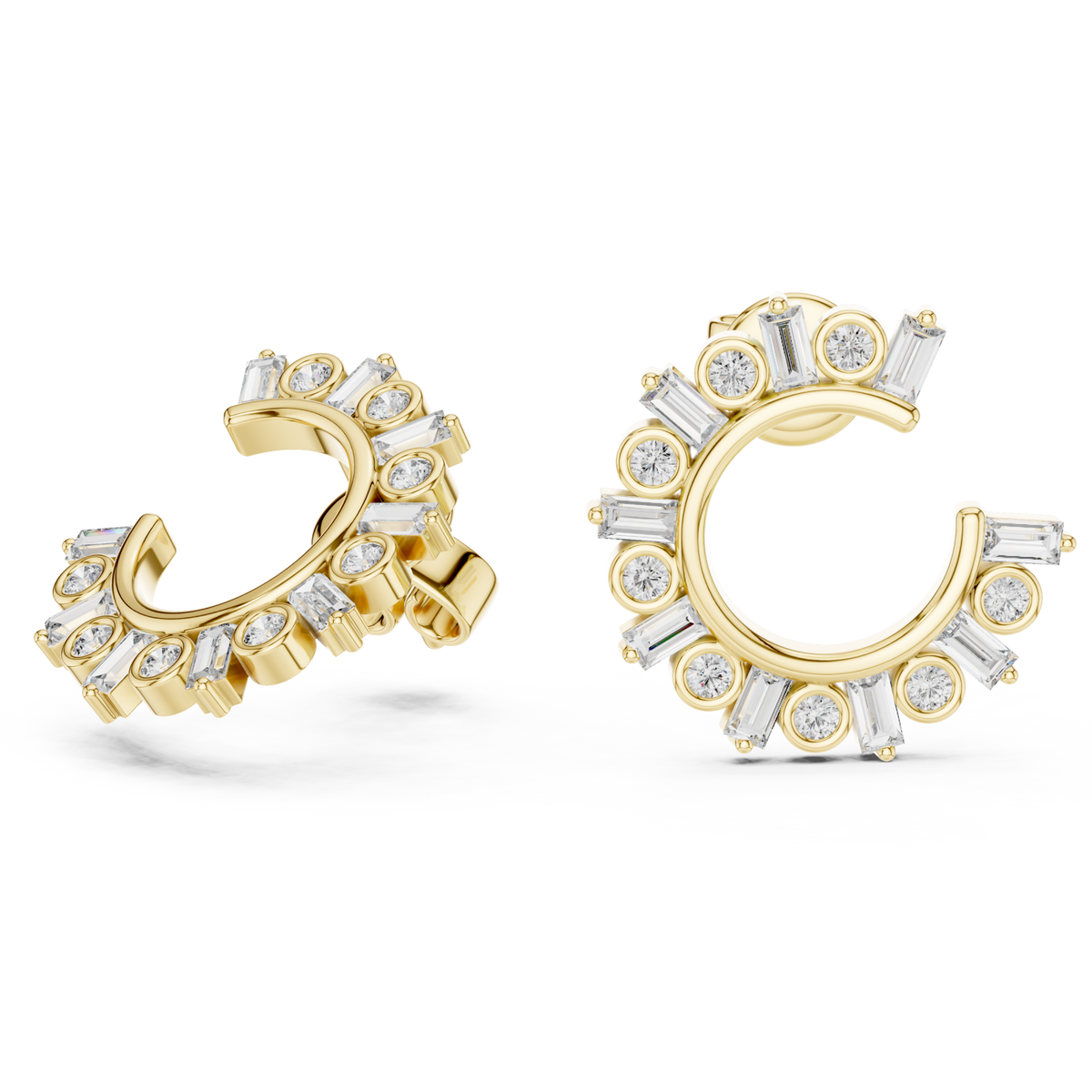  Gold Baguette Ray Crescent Climbers Side View