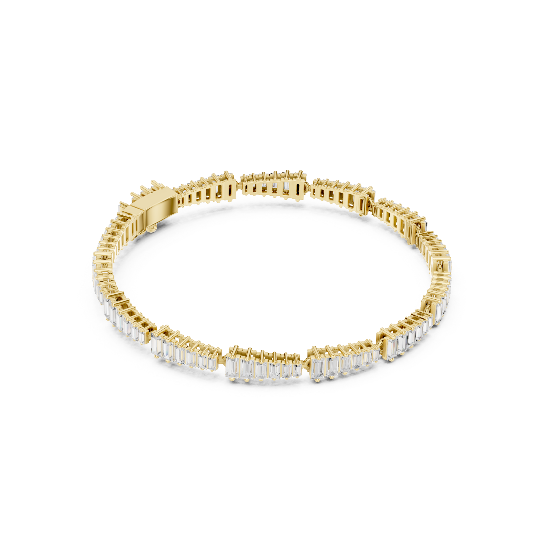 Bar-Set Baguette Tennis Bracelet