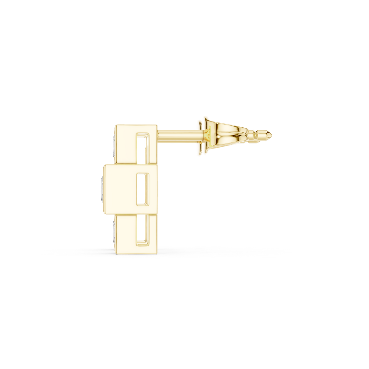  Gold Bezel Princess Trio Drops Side View