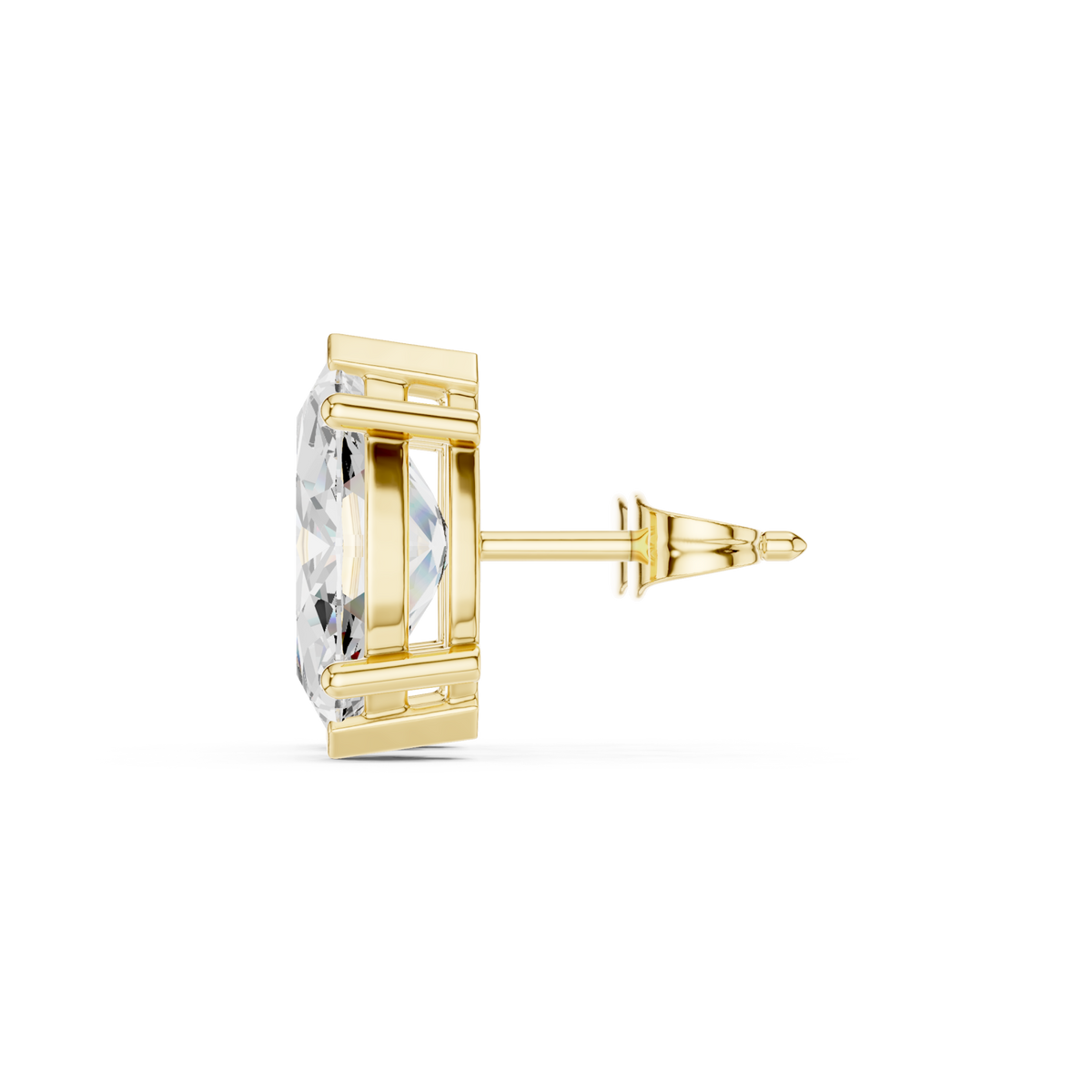  Gold Classic Marquise Solitaire Studs Side View