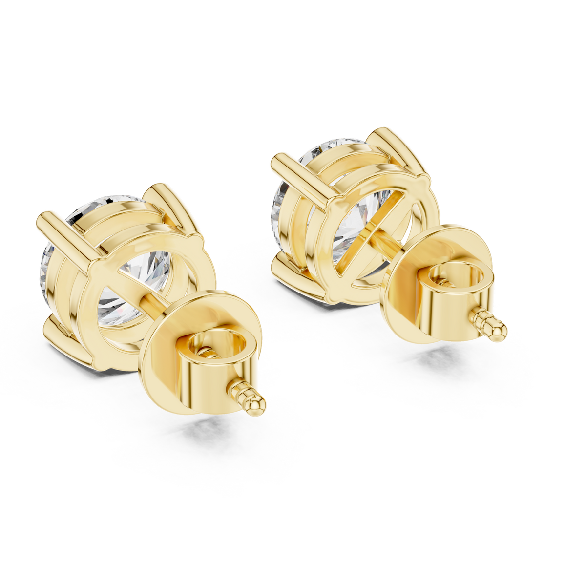  Gold Compass Point Round Studs Side View