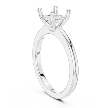 Cushion flat-edge solitaire engagement ring white gold front view