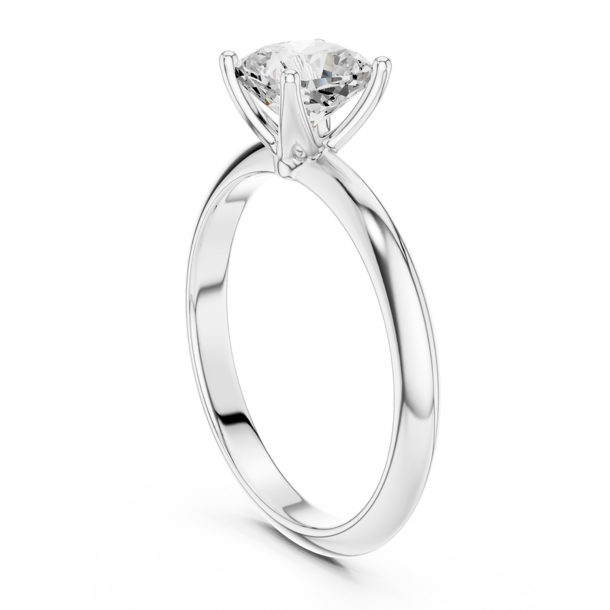 Cushion petite solitaire engagement ring white gold front view