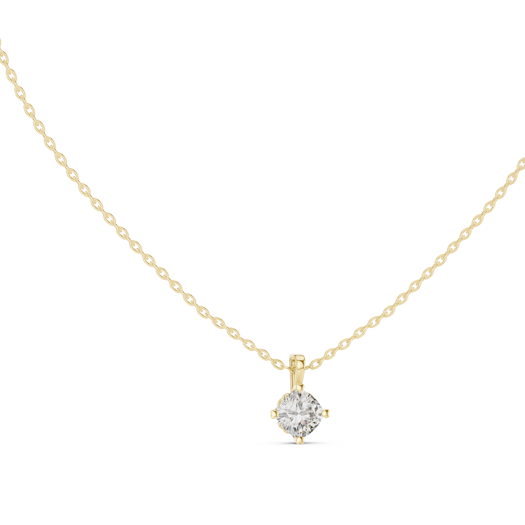 Cushion Solitaire Pendant - Medium