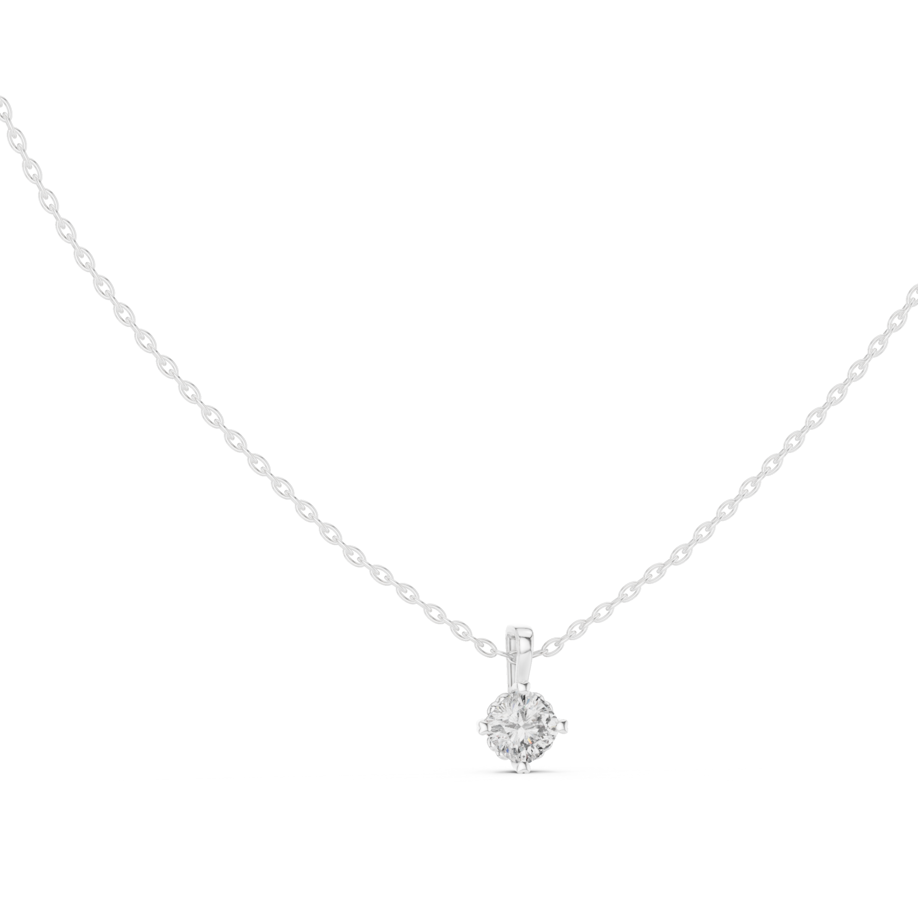 Cushion Solitaire Pendant - Petite