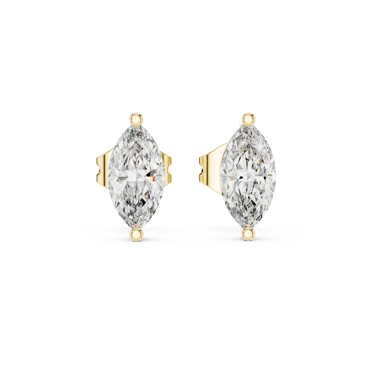 Gold East-West Marquise Studs Detail View