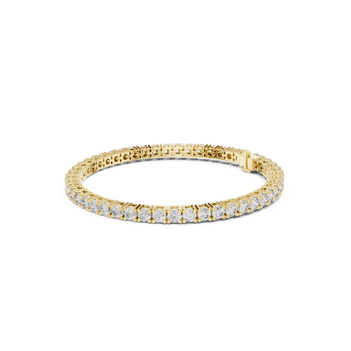 Gold Luxe Open-Gallery Four-Prong Tennis Bracelet Front View