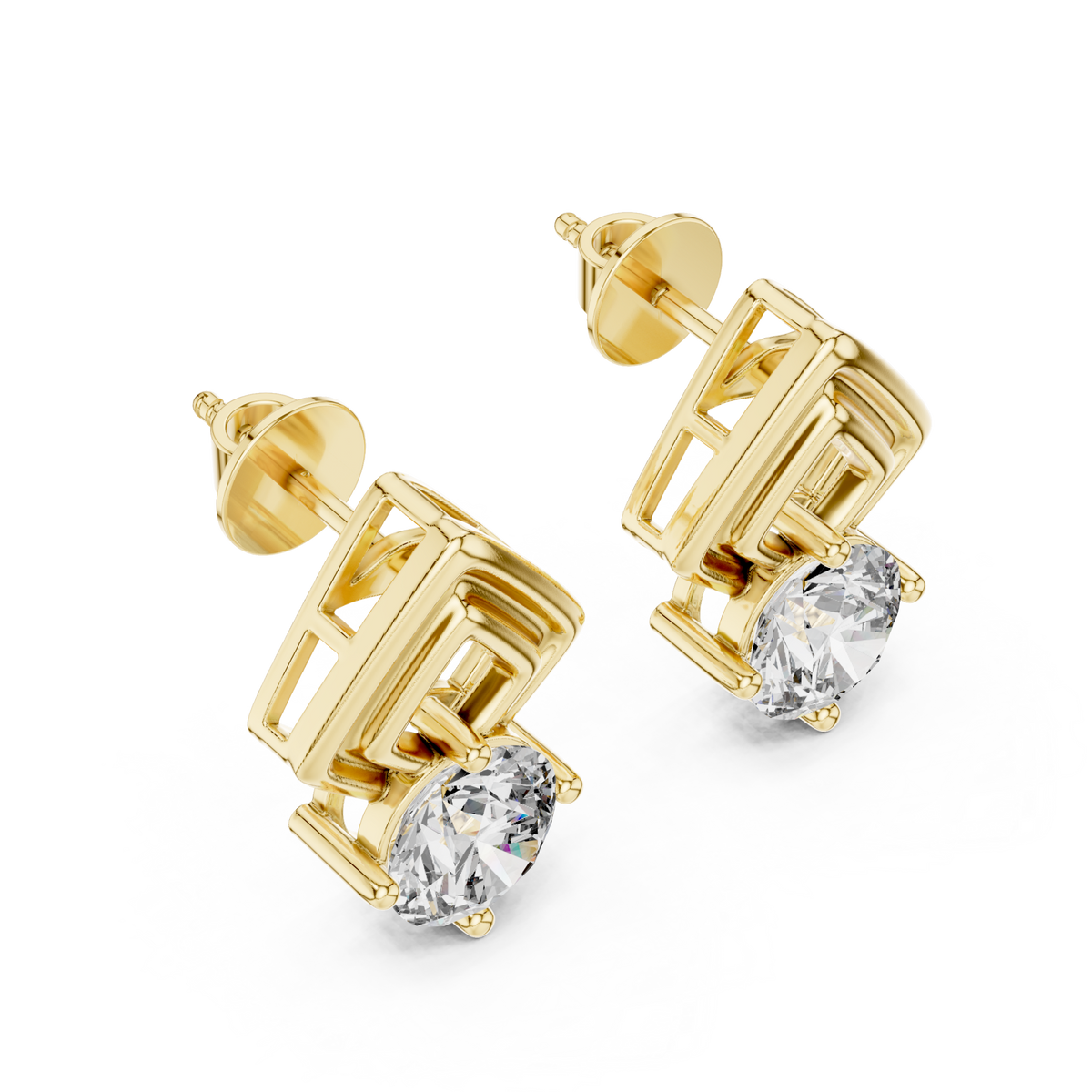  Gold Geometric Kite Frame Studs Angle View