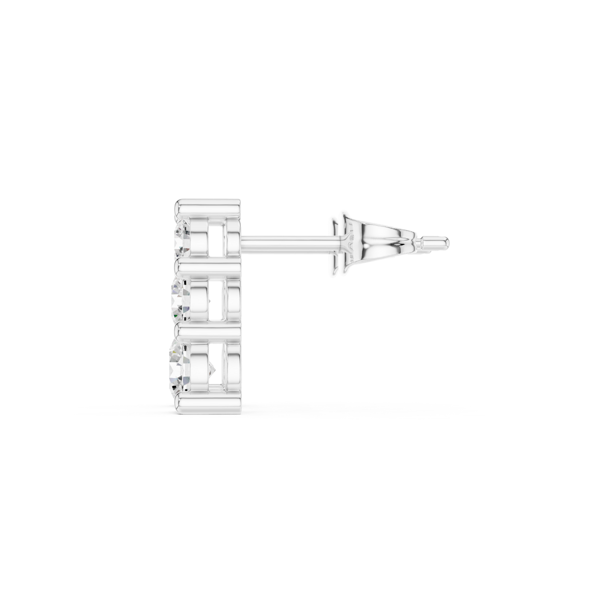  White Gold Graduated Round Trio Drops Side View