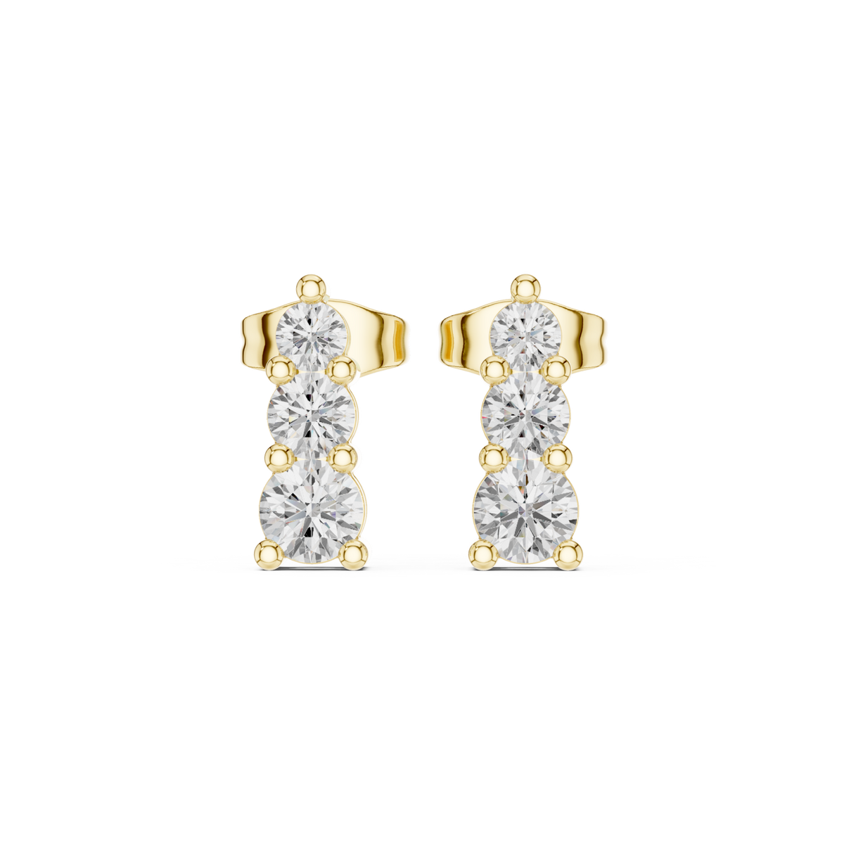  Gold Graduated Round Trio Drops Detail View
