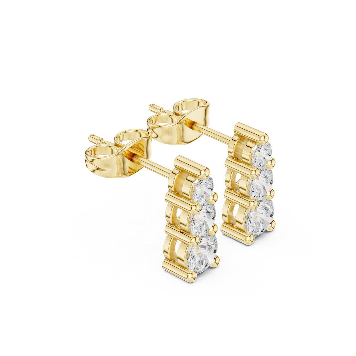 Gold Graduated Round Trio Drops Front View