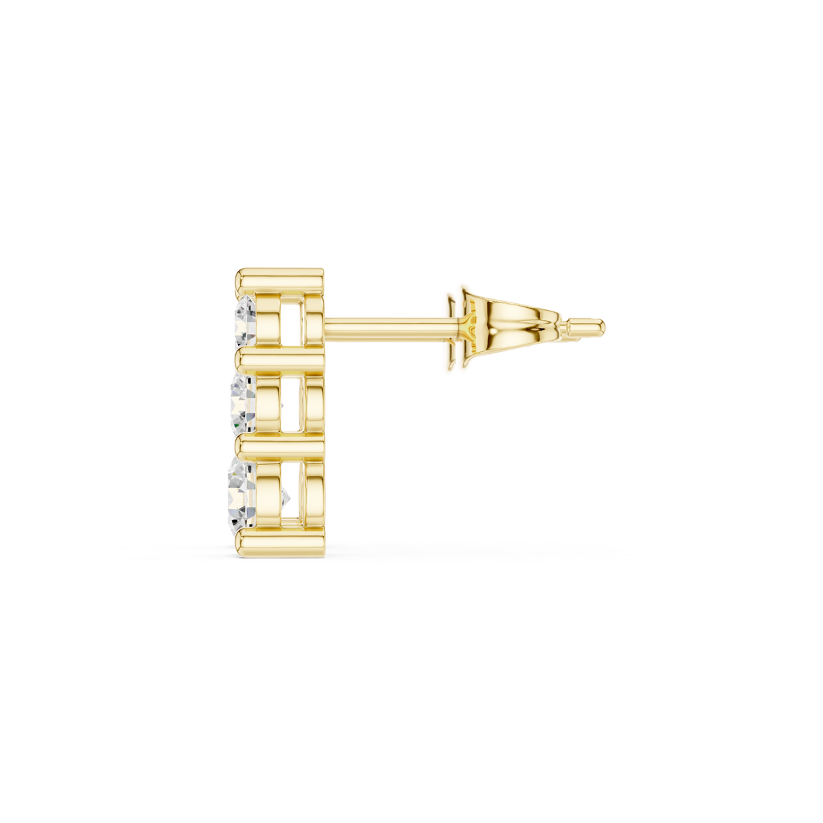  Gold Graduated Round Trio Drops Side View