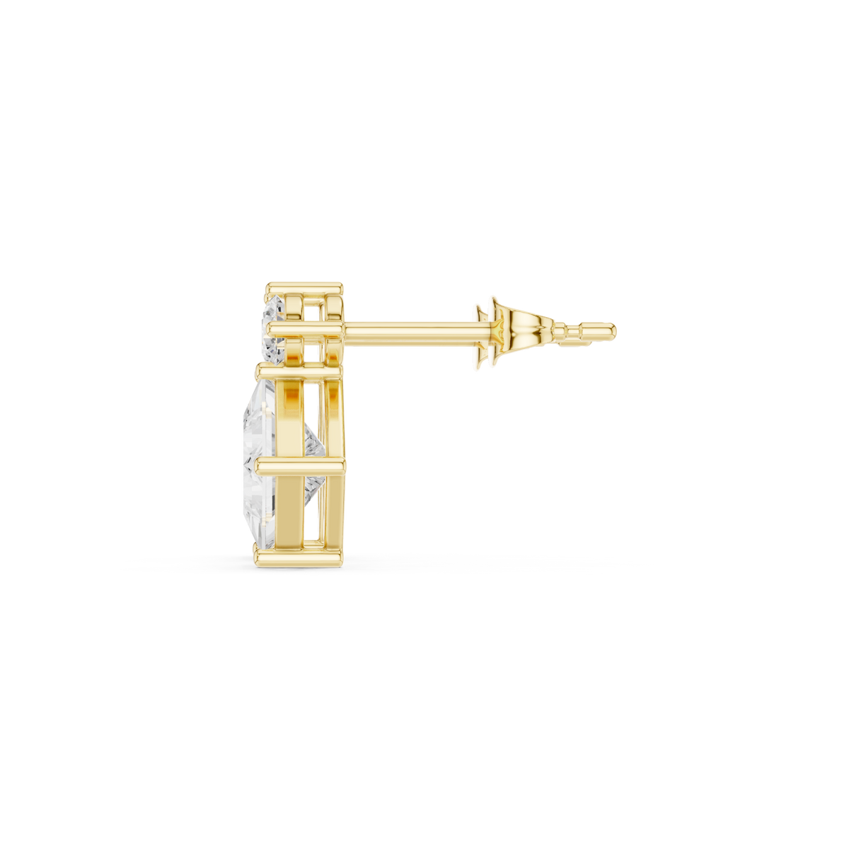  Gold Kite Princess Drop Studs Side View