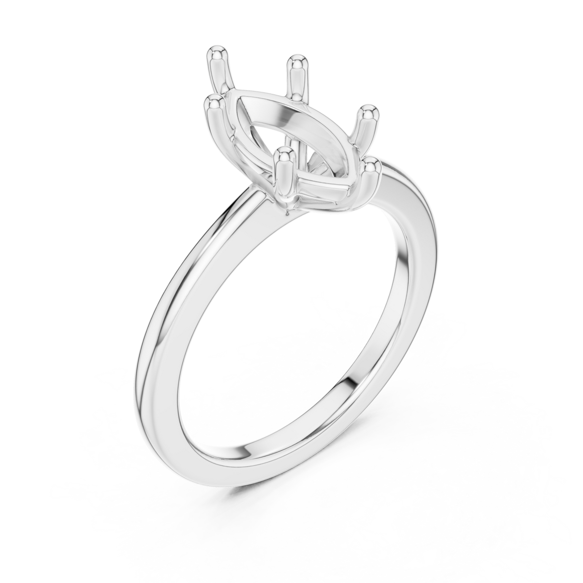 Marquise flat-edge solitaire engagement ring white gold angle view