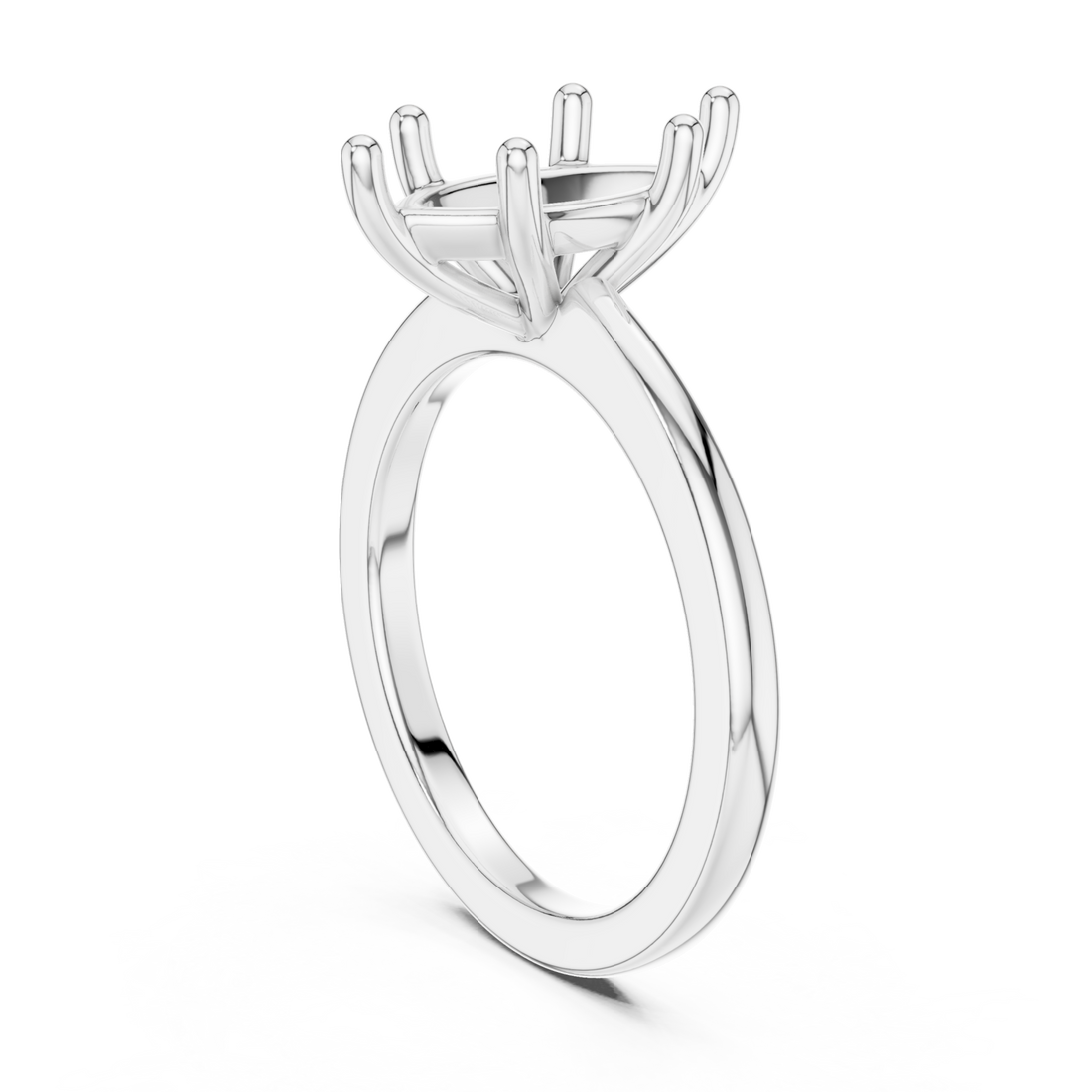 Marquise flat-edge solitaire engagement ring white gold front view