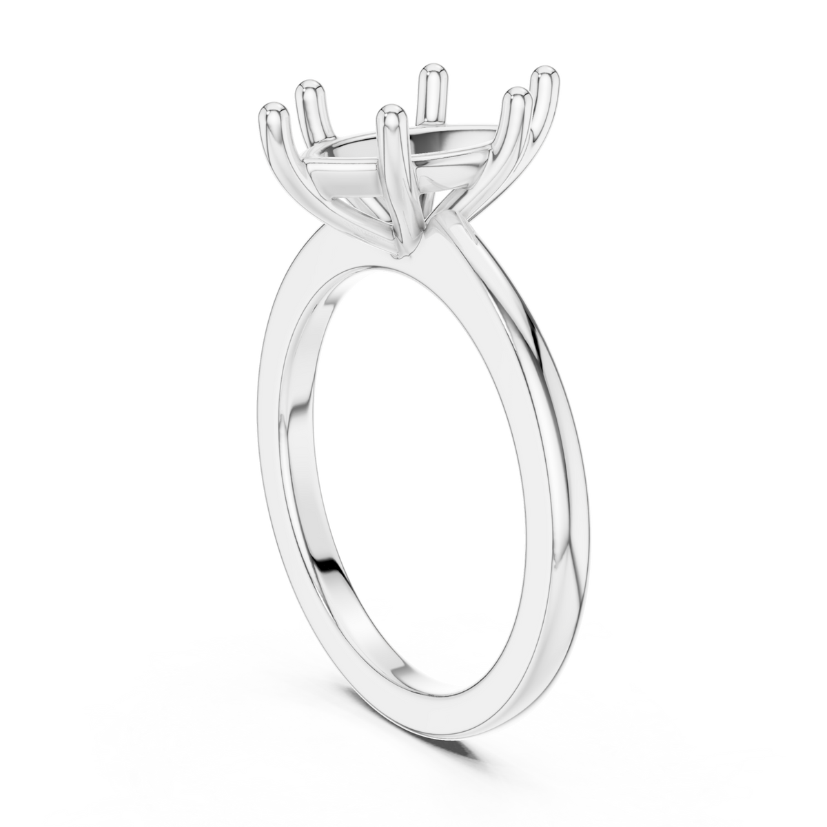 Marquise flat-edge solitaire engagement ring white gold front view