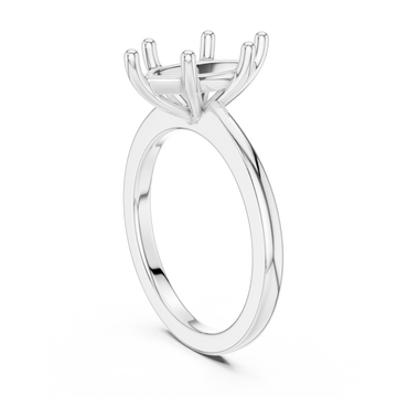 Marquise flat-edge solitaire engagement ring white gold front view
