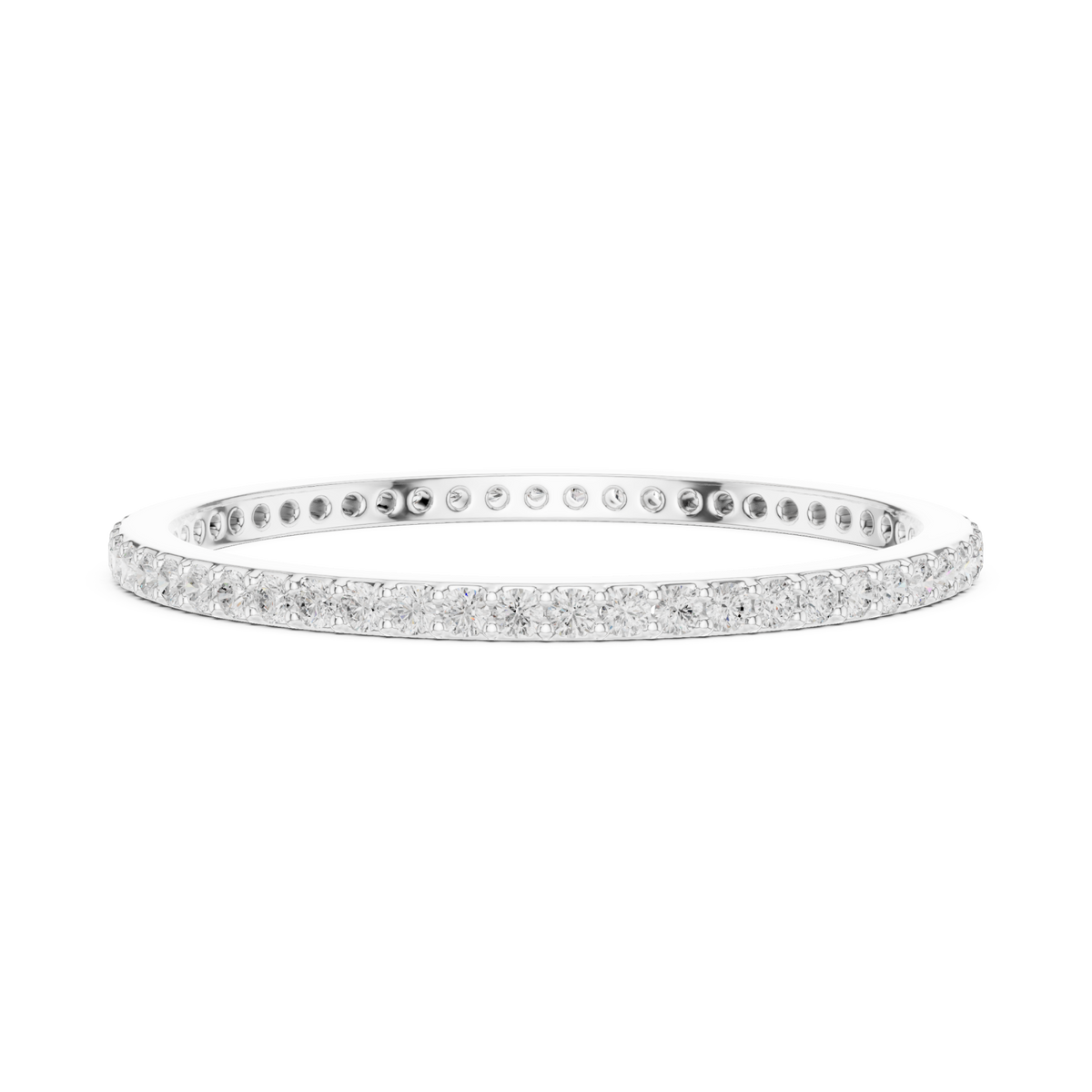 Micro bead-set slim full eternity band white gold angle view