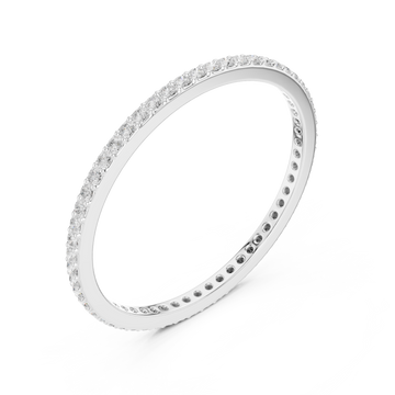 Micro bead-set slim full eternity band white gold front view