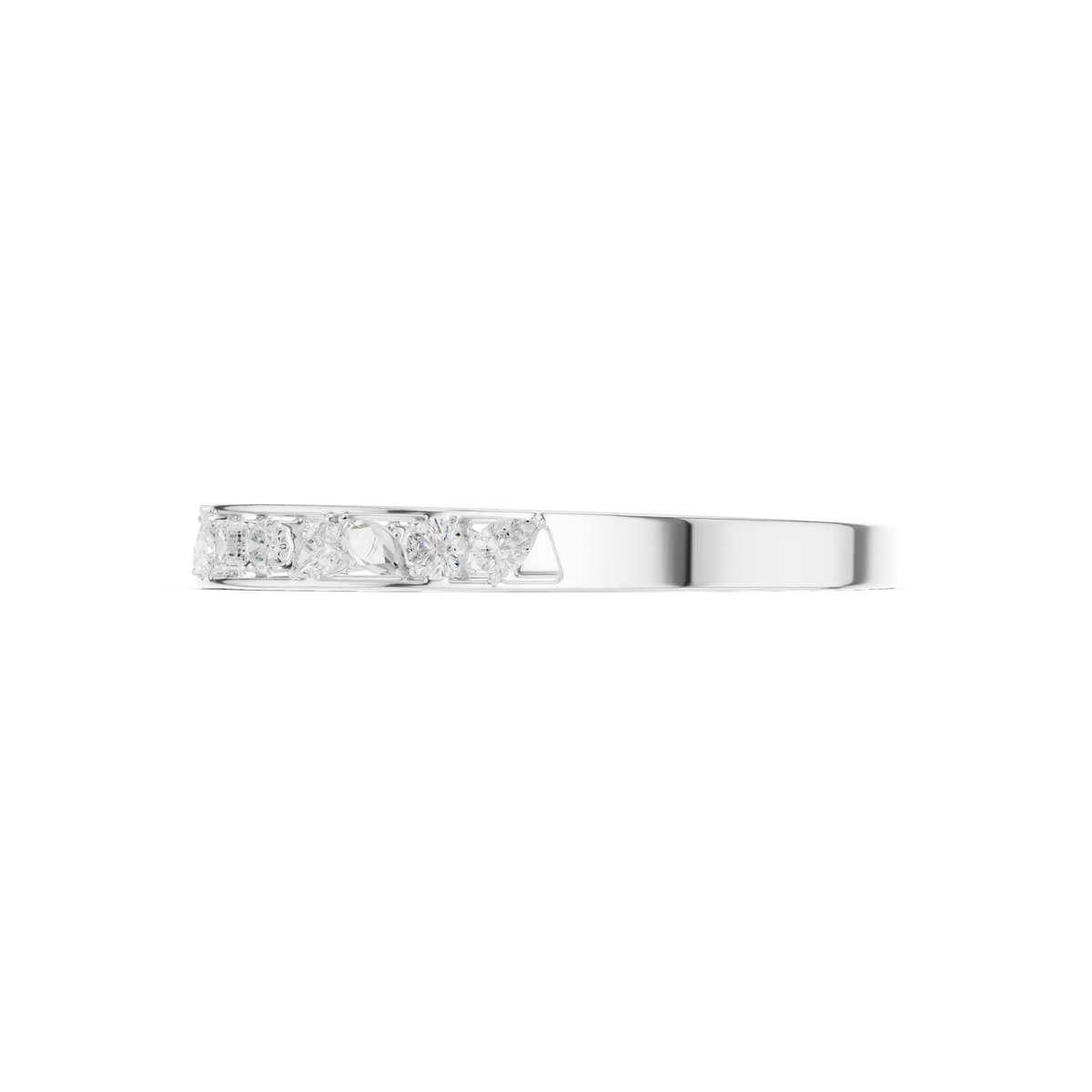  White Gold Mixed-Shape Channel Cuff Bracelet Angle View