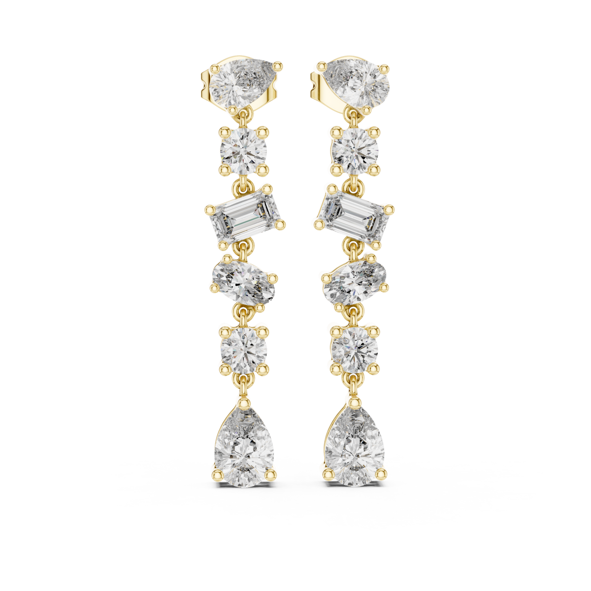  Gold Mixed-Shape Linear Drops Detail View