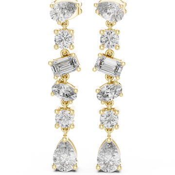 Gold Mixed-Shape Linear Drops Front View