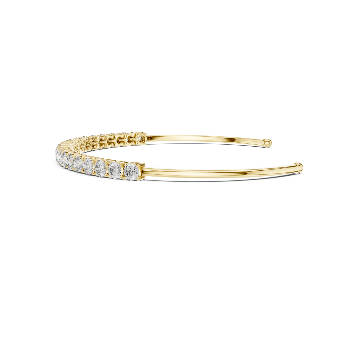  Gold Open Round Cuff Bracelet Angle View