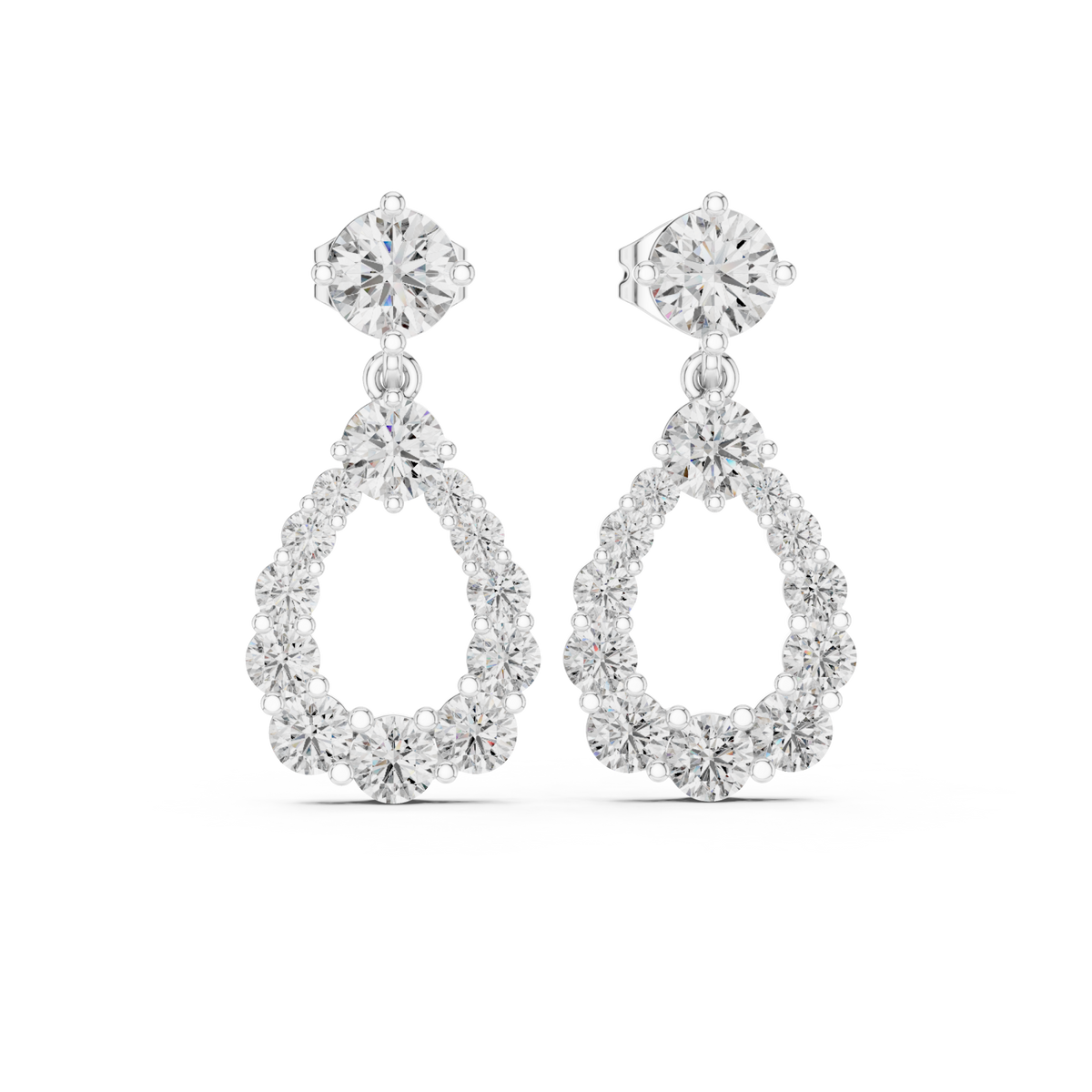  White Gold Open Teardrop Drops Detail View