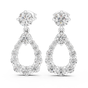  White Gold Open Teardrop Drops Front View