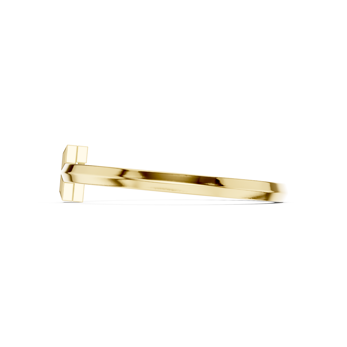  Gold Pave T-Bar Bangle with Maroon Enamel Accent Angle View