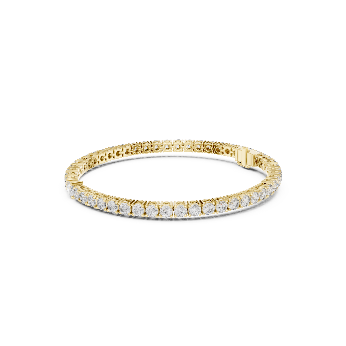 Gold Pear Accent Round Tennis Bracelet Front View