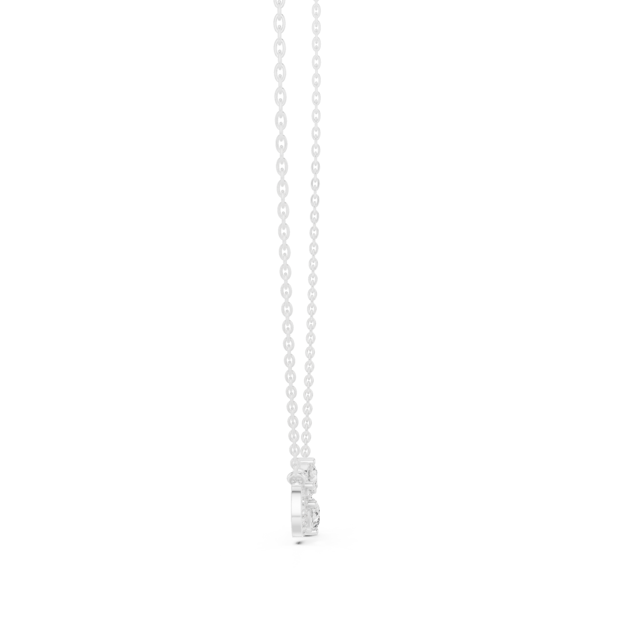 Pear infinity duo pendant white gold side view