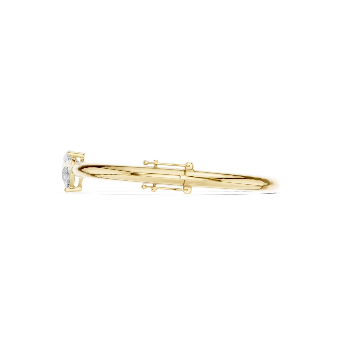  Gold Pear Solitaire Bangle Angle View
