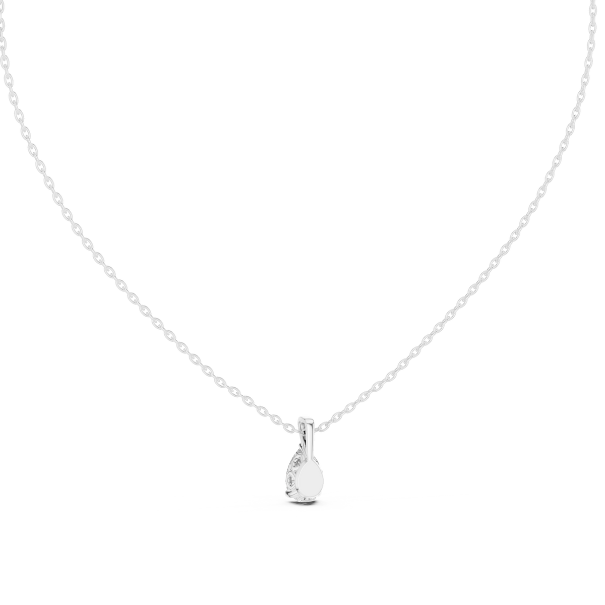 Pear solitaire pendant white gold detail view