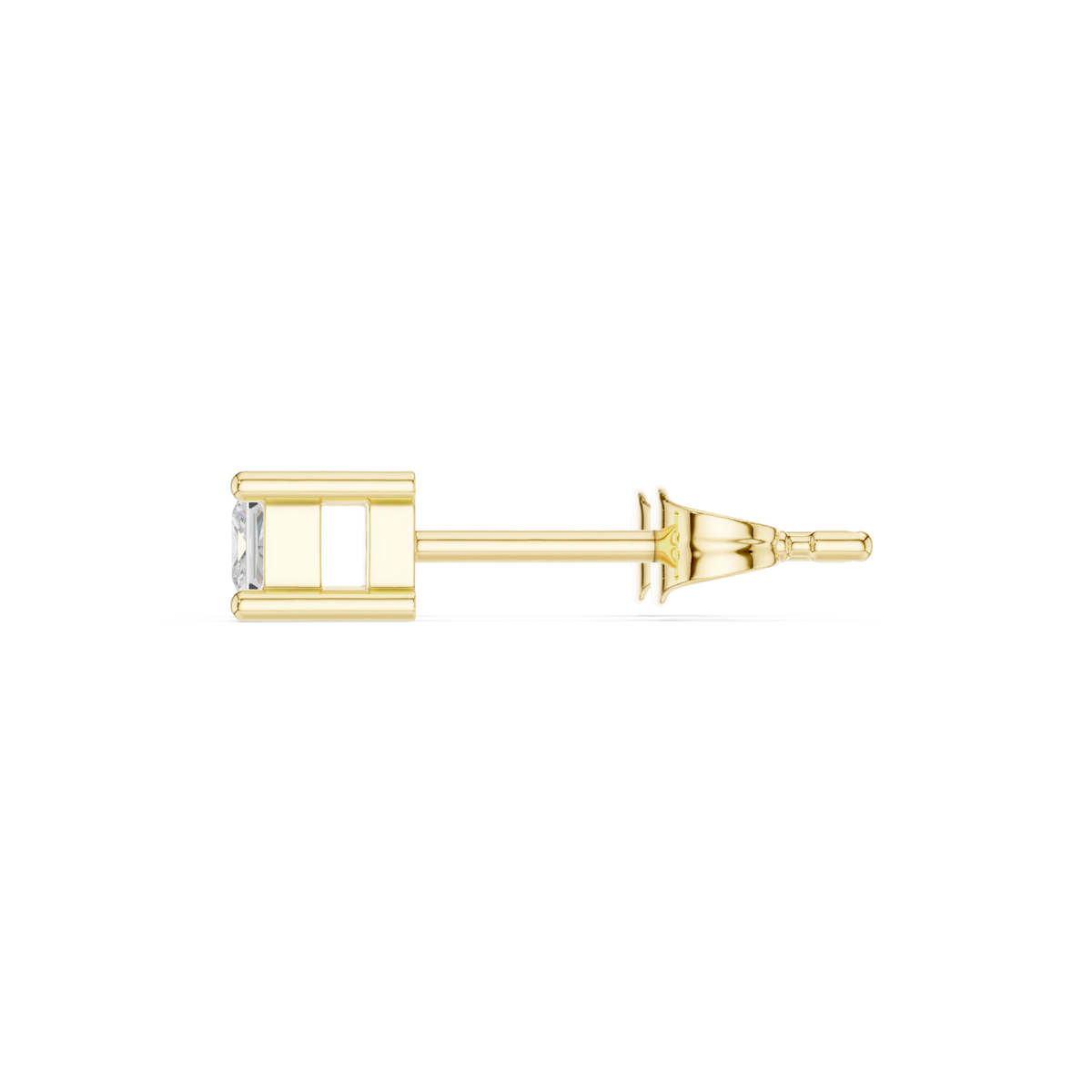  Gold Petite East-West Emerald Studs Side View