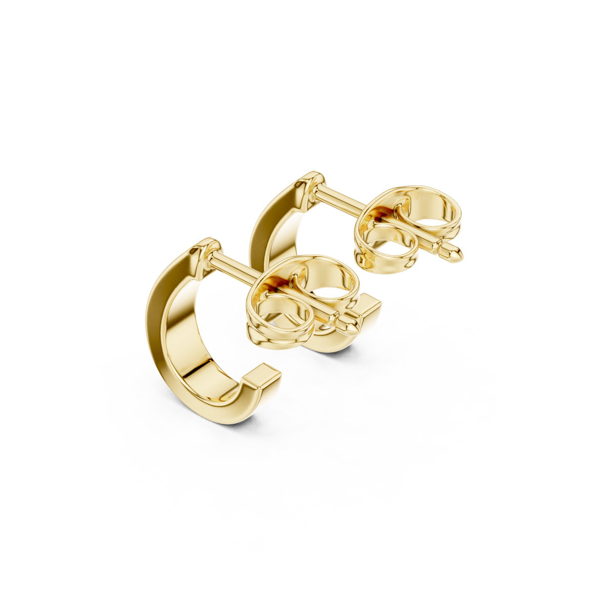  Gold Petite Pave Huggie Hoops Angle View
