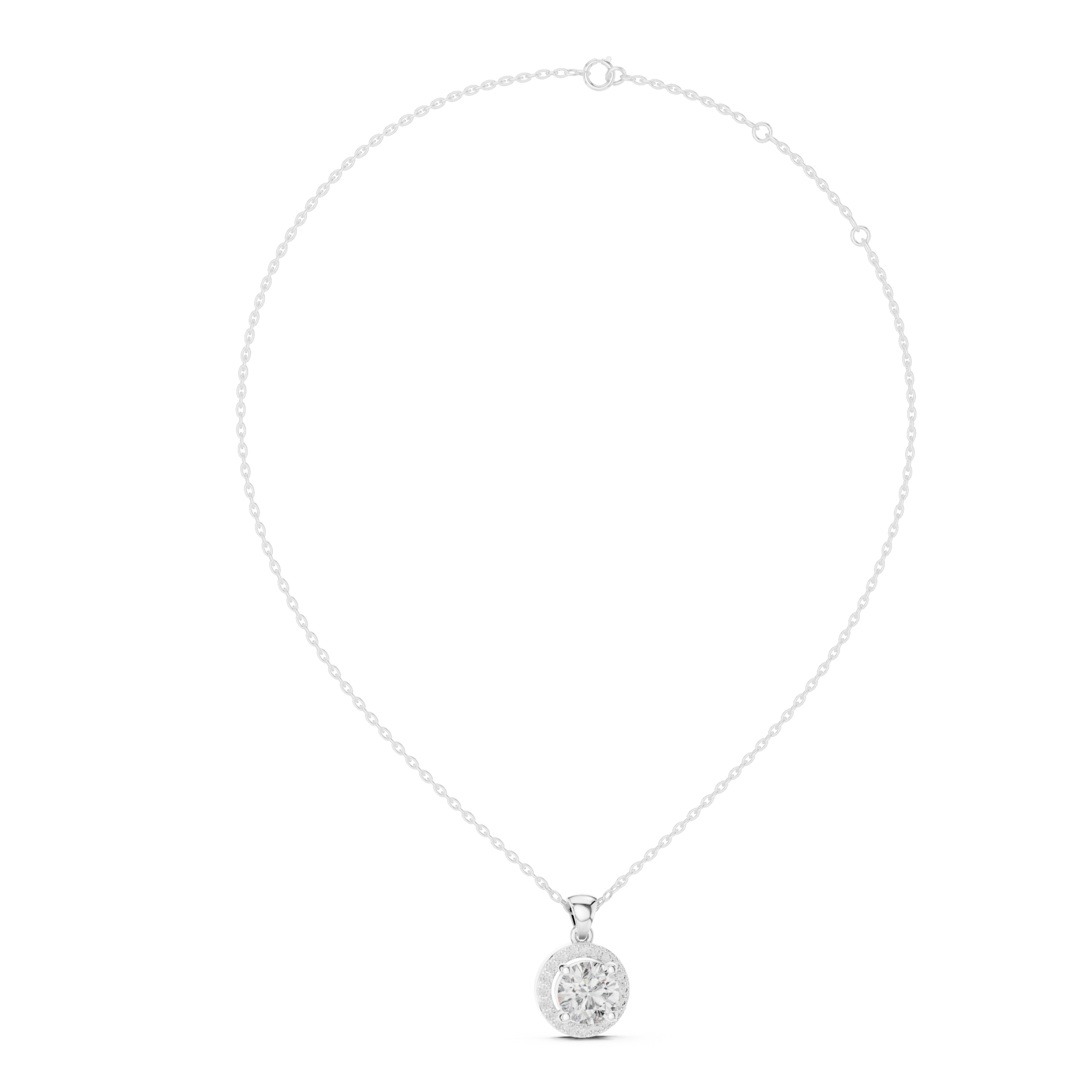 Petite Round Halo Pendant