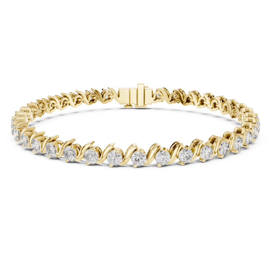 Gold Petite S-Scroll Round Bracelet Front View