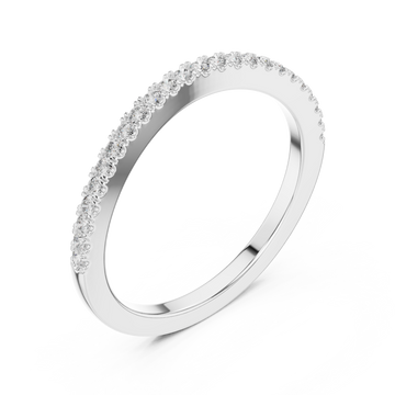 Petite shared-prong half eternity band white gold front view