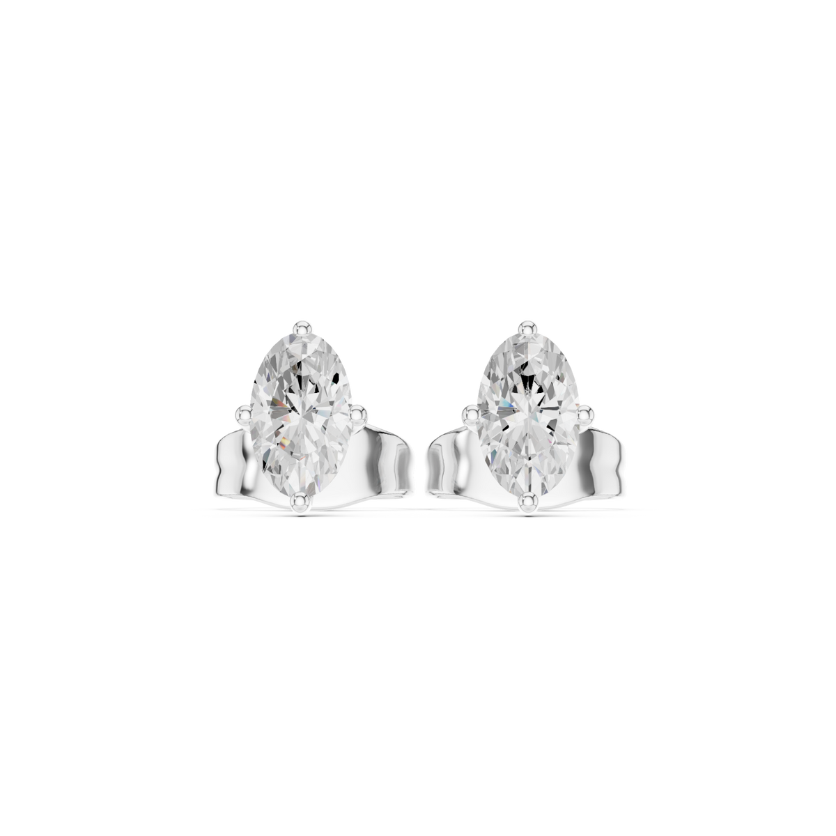  White Gold Premier Marquise Solitaire Studs Detail View