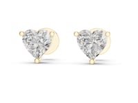 Signature Heart Solitaire Studs - Gold