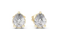 Pear Diamond Scroll Basket Studs - Gold